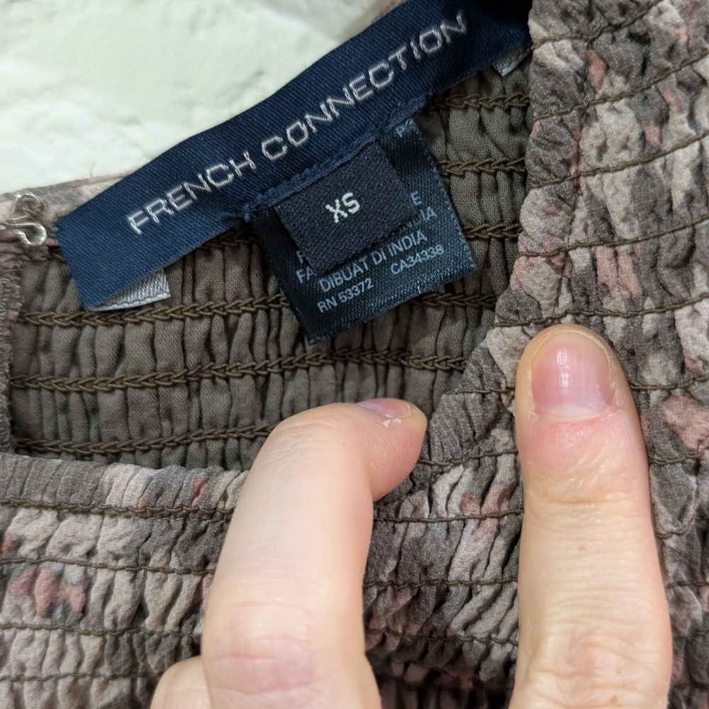 NWOT French Connection Erika Smocked Dropped Waist Mini Dress - Picture 3 of 10